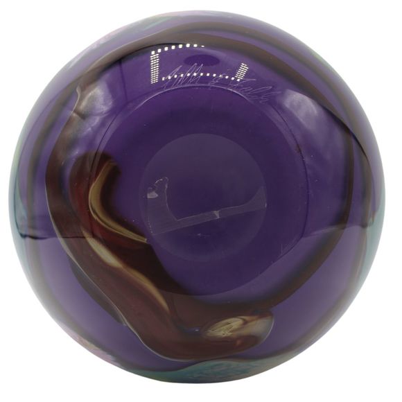 Vintage Studio Art Handblown Glass Vase in Dogwood Floral Design by Fields - Picture 5 of 6